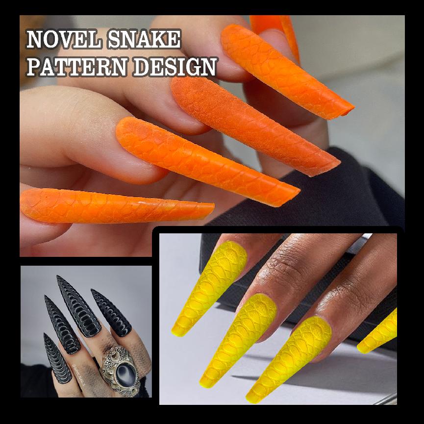 ထုတ်ကုန်အသစ် ထုတ်ဝေမှု- 10-in-1 Snake Pattern Nail Extension Forms 120pcs