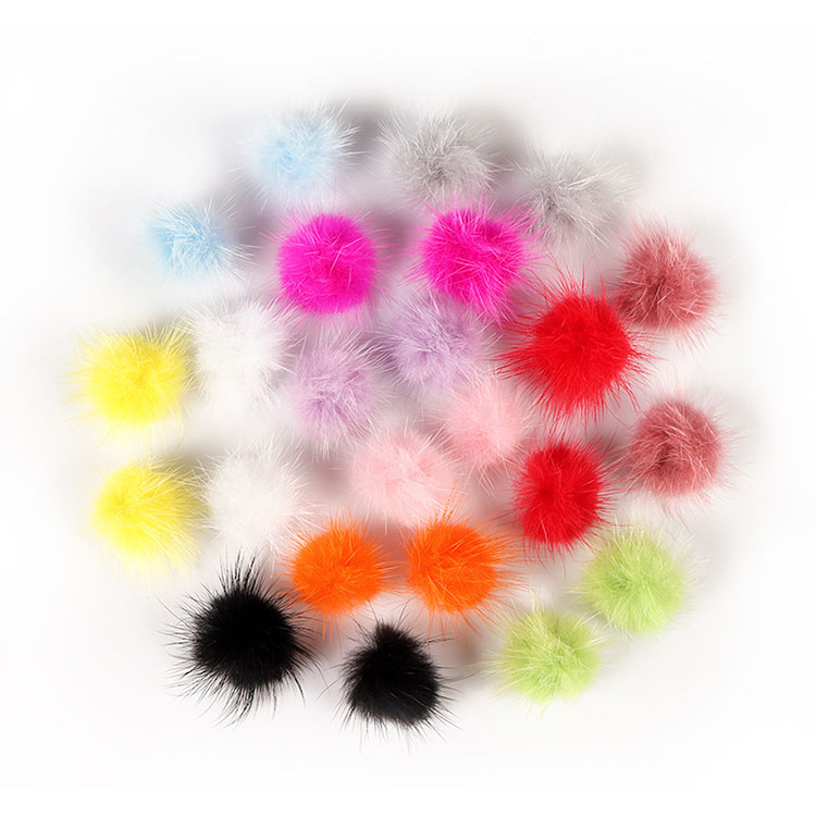 24 Pieces လက်သည်း Pom Fluffy Ball