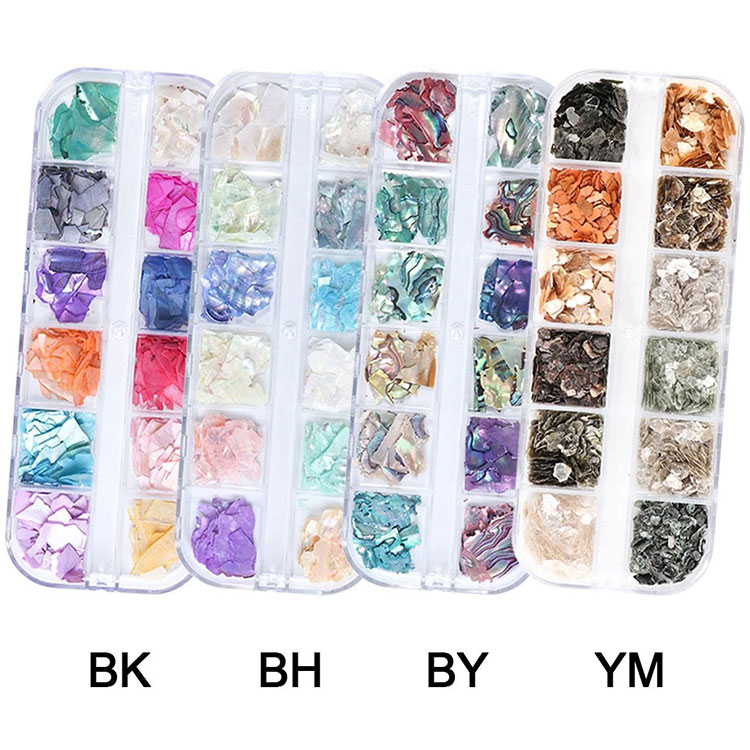 3d Abalone Shell မမှန်သော လက်သည်းအလှဆင်မှုများ