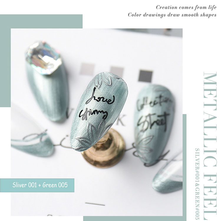 3D ပန်းချီကားပန်းချီဆွဲခြင်း Metallic Gel Polish