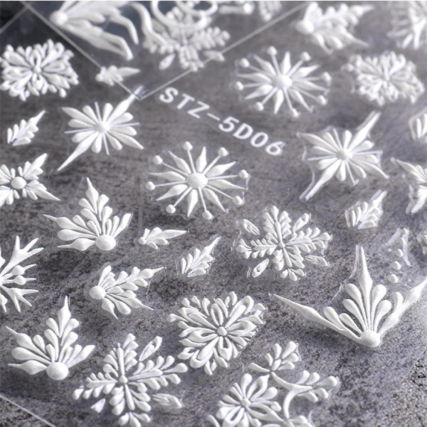 5D Snowflake လက်သည်းပန်းချီစတစ်ကာများ