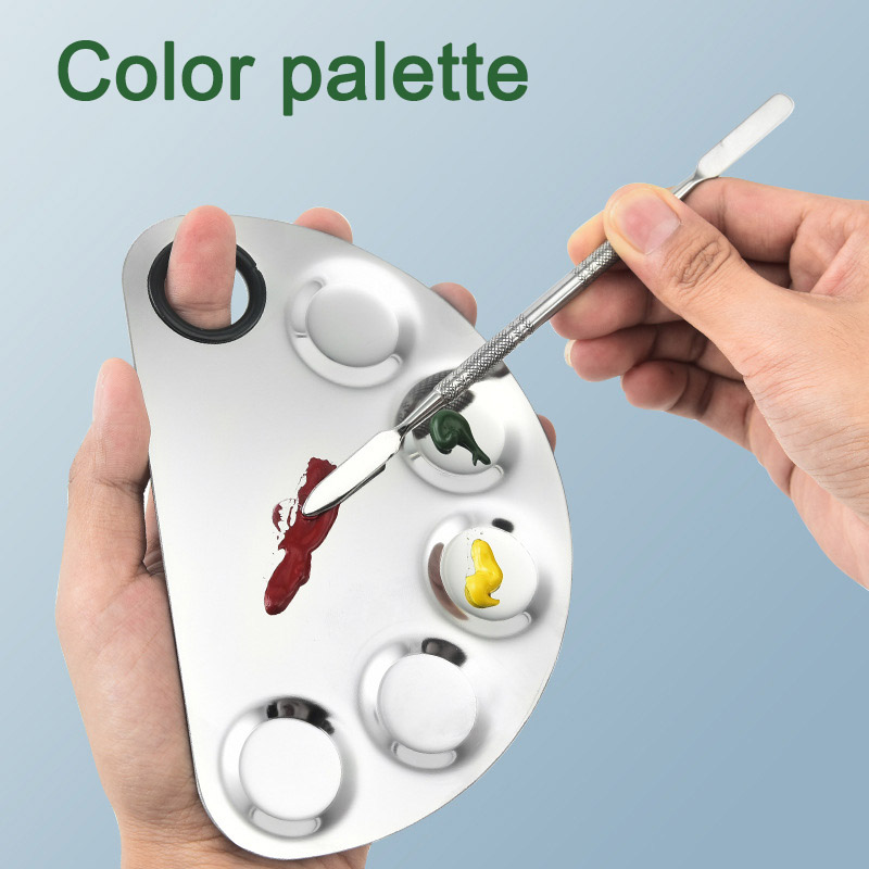အကောင်းဆုံးစျေးနှုန်း Stainless Steel Metal Nail-Art Cosmetic Artist Mixing Palette