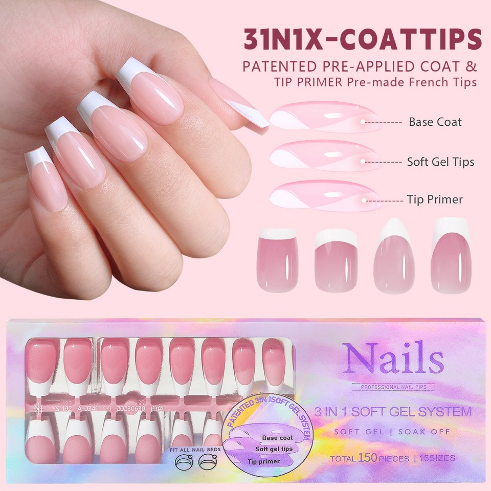 လက်သည်းပေါ်တွင် French Tip Press
