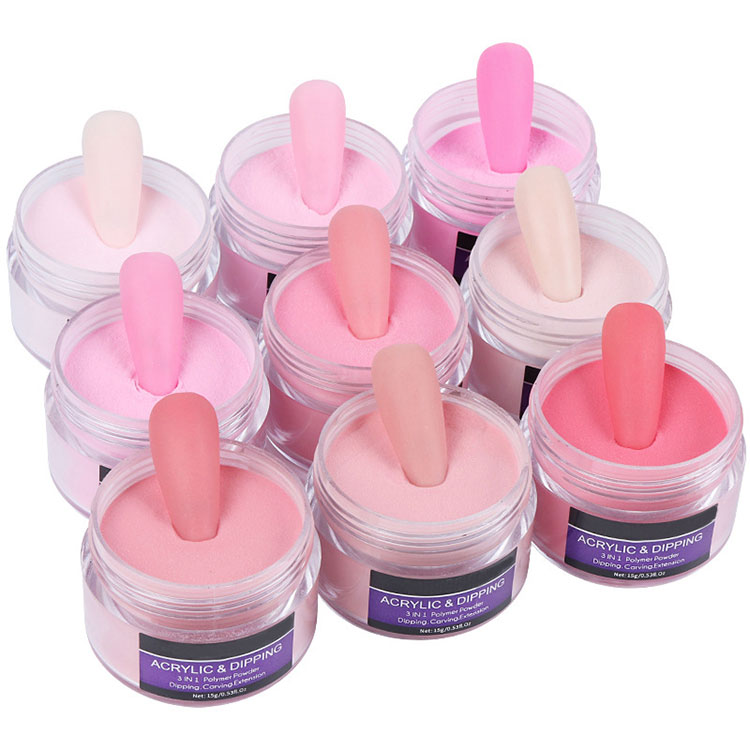 Pink Clear Dipping Powder Nail Acrylic Powder ၊